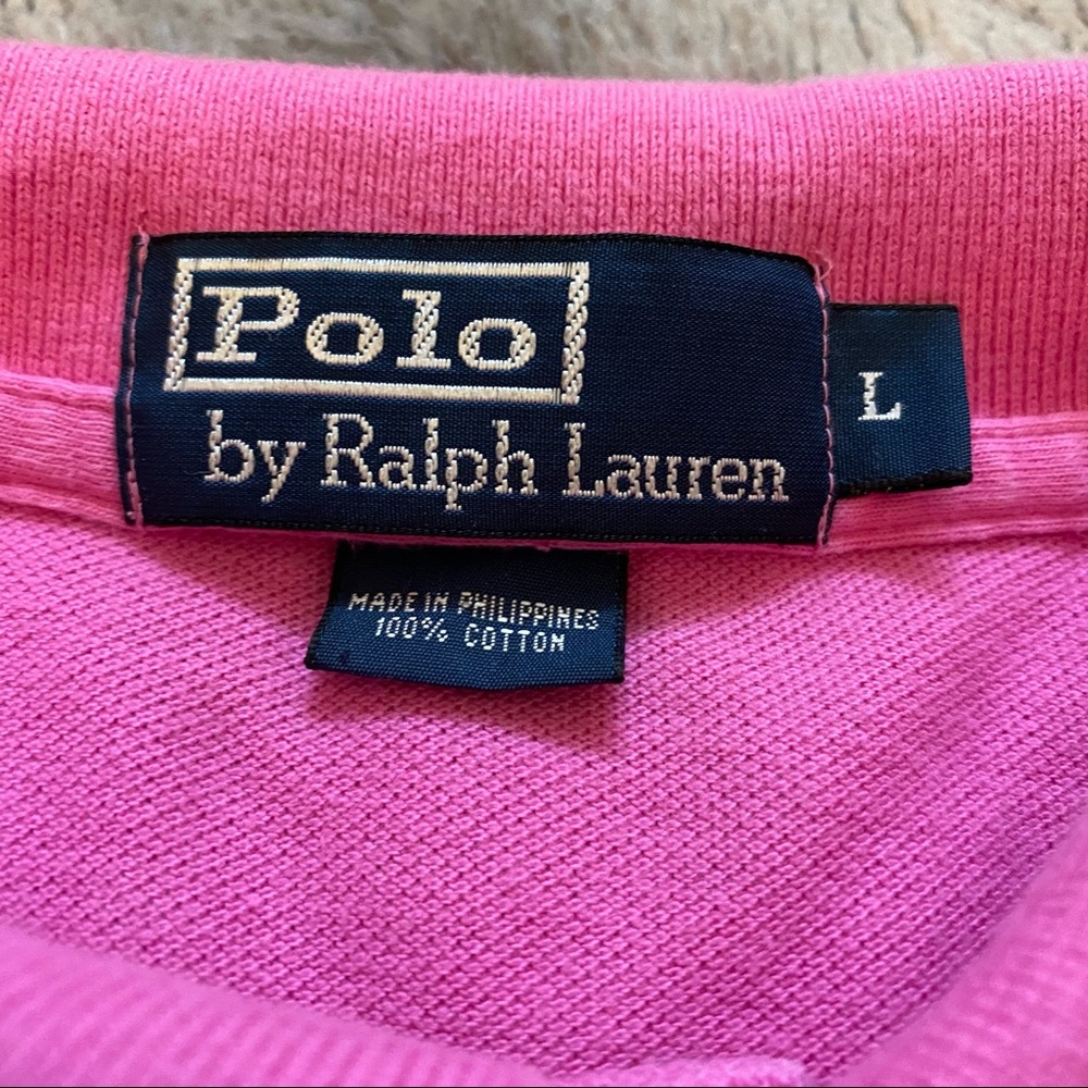 🐎 Polo By Ralph Lauren Polo Shirt Mens Large Pink Blue Horse - Picture 3 of 6